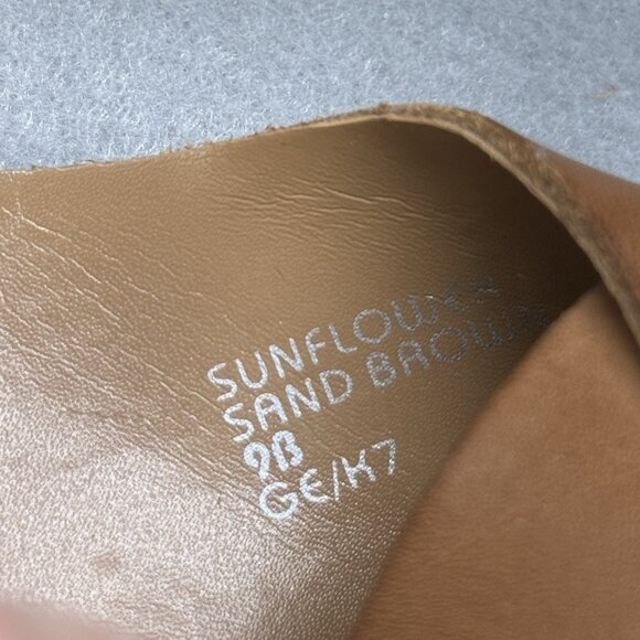 Womens Earth Origins Sandals Sand Brown Soft Leather Sunflower Woven Panel Sz 9 - Picture 15 of 15